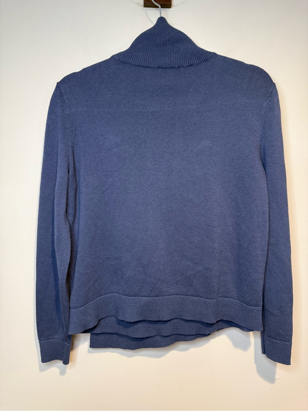 Haven Well Within Women's Blue Gray Cotton Cashmere Blend Turtleneck Sweater - Picture 6 of 8